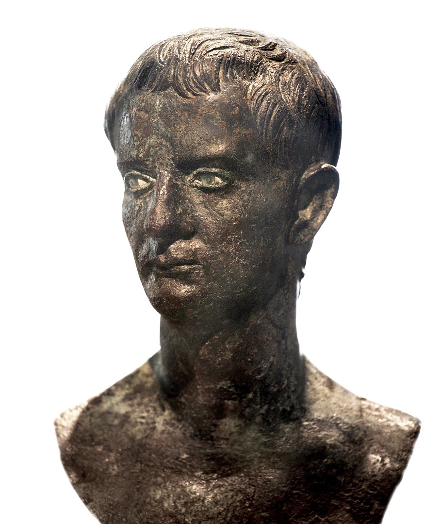 Smaller-than-life bronze portrait of Caligula