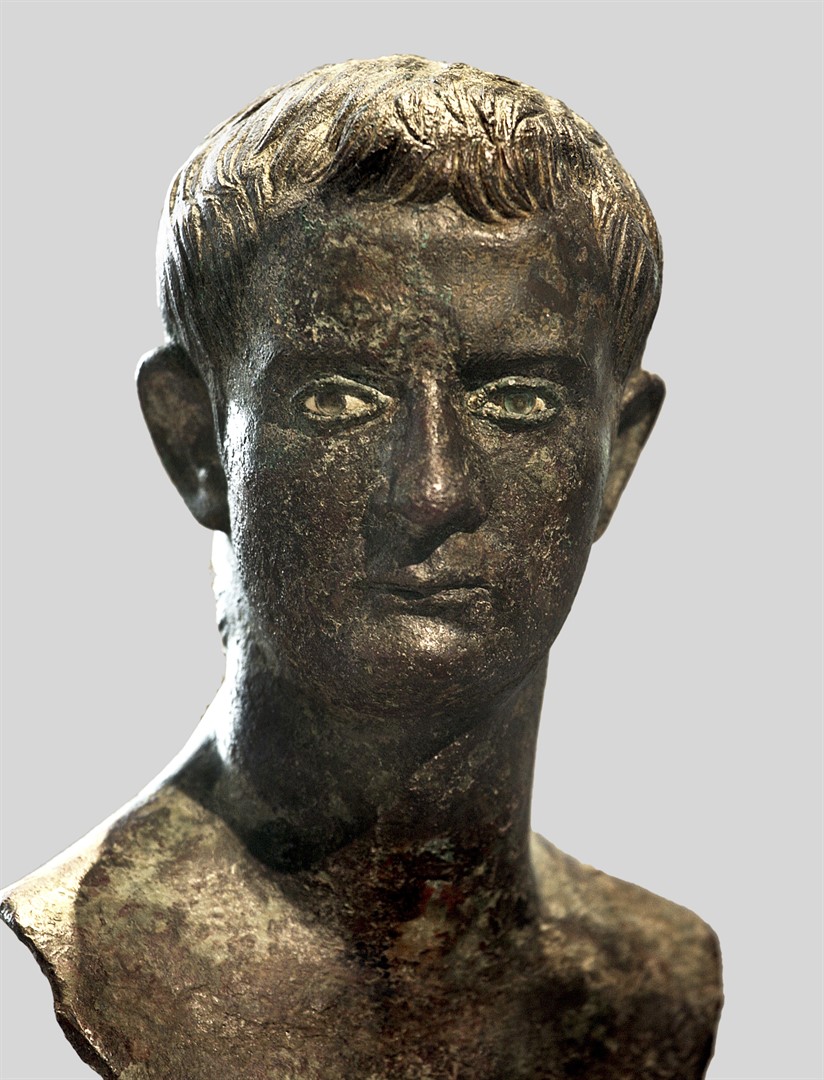 Smaller-than-life bronze portrait of Caligula